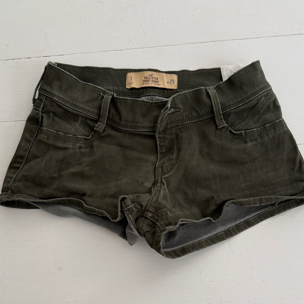 Hollister Dark Olive Jean Shorts